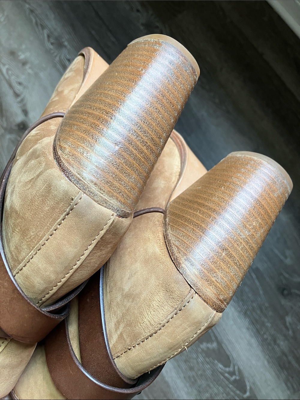 Rag & Bone "Kinsey" camel suede and leather ankle boots - Picture 15 of 17